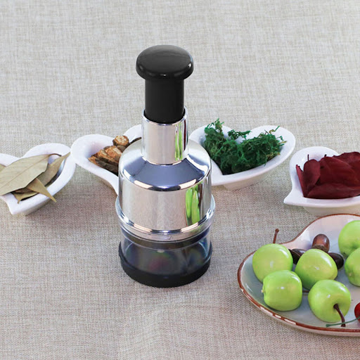 Title 2, Stainless steel onion pounder garlic press. Qui...