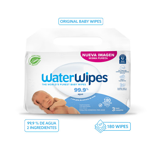 Toallitas Húmedas Sin Alcohol Waterwipes x 180 und