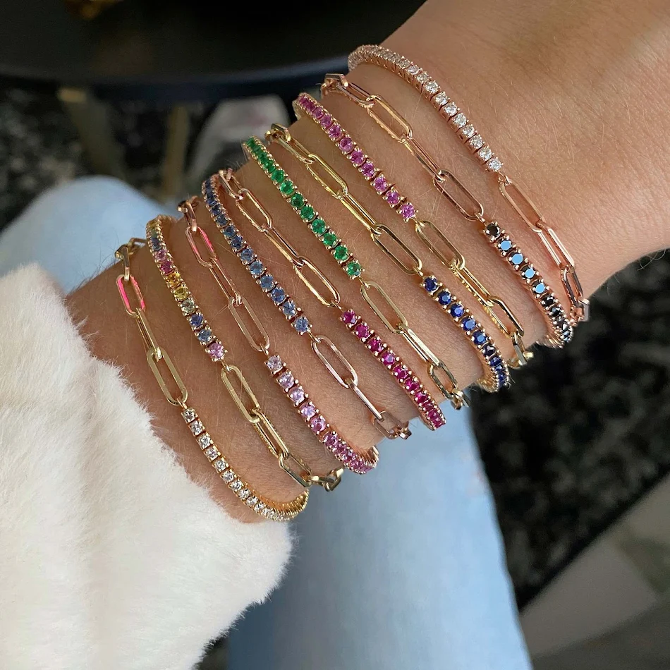Pulsera tenis de diamantes S925 microincrustados para mujer. Diseño sencillo y versátil, perfecto para cualquier ocasión, realza tu personalidad.