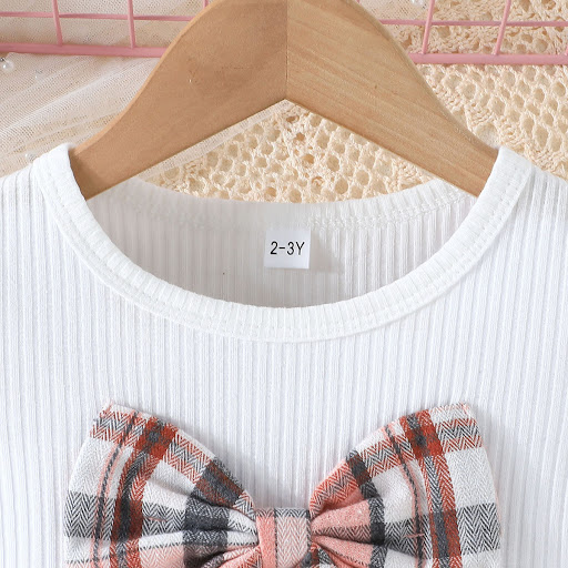 Title 16, Top Plaid Bow Plaid Skirt Fashion Baby Girl Two...