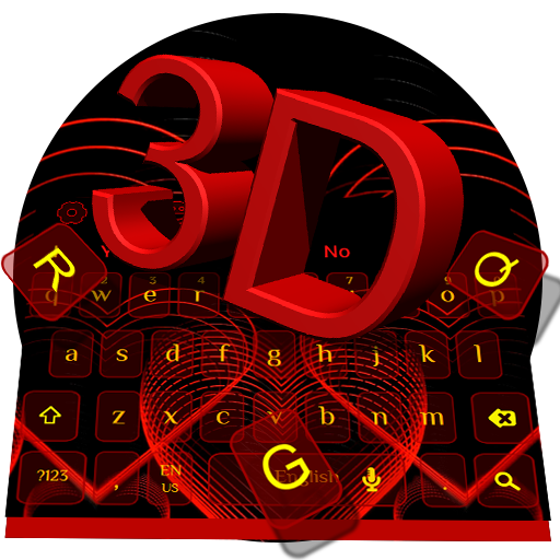 3D Classic Romantic Love Heart Keyboard