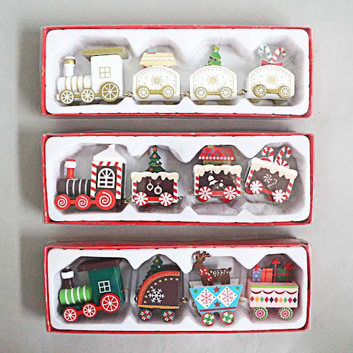 Title 5, Small Wooden Train Christmas Party Childrens T...