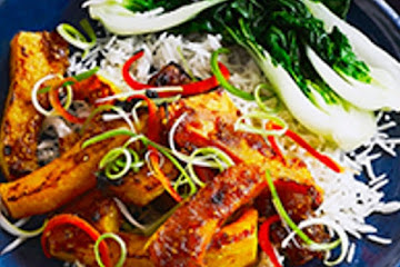 Ginger-glazed squash with sesame