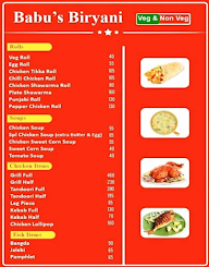 Babu's Biryani menu 1