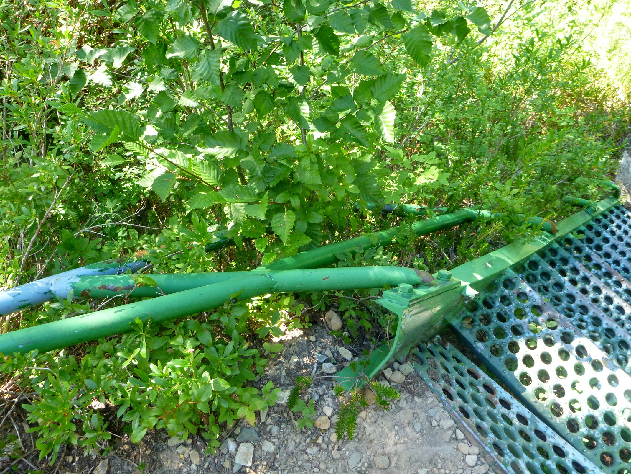 Squished railing and semi-squished stairs.