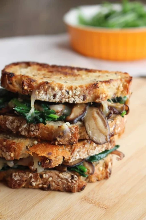 Grilled Spinach & Mushroom Melt Sandwich