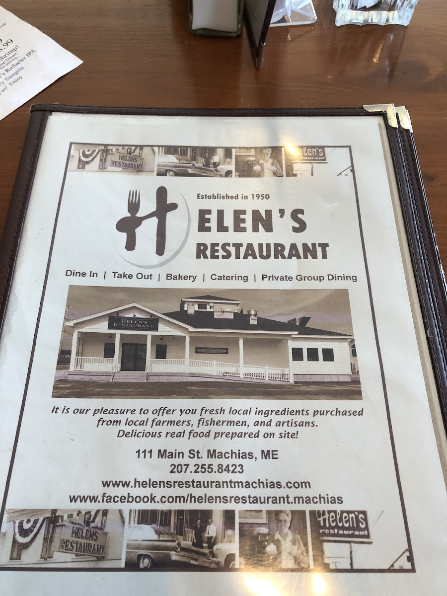 Helen's Restaurant gluten-free menu