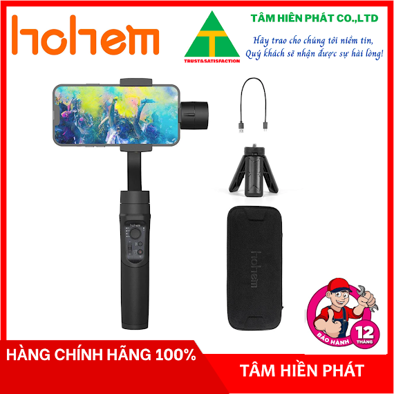 Hohem Isteady Mobile Plus - Tay Cầm Gimbal Chống Rung Dành Riêng Cho Điện Thoại Smartphone, Nhận Diện Khuôn Mặt, Theo Dõi Chuyển Động, Hoạt Động 12 Giờ - Hàng Chính Hãng - Bảo Hành 12 Tháng