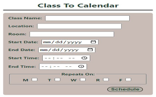 Class To Calendar