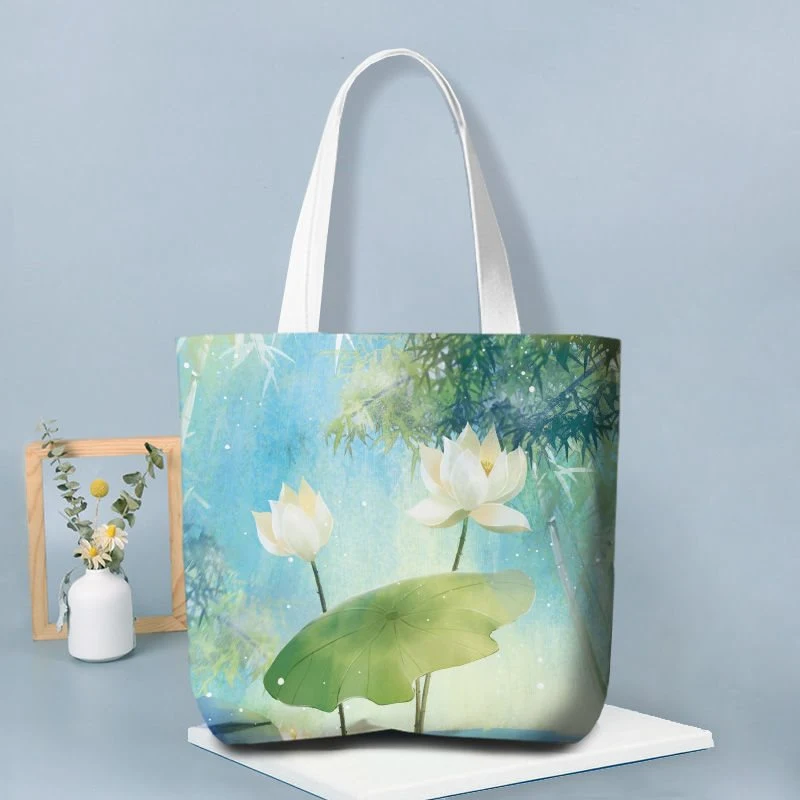 Bolsa de lona feminina com estilo étnico retrô, perfeita para o dia a dia, com design vintage e espaço amplo. Ideal para um visual boêmio e autêntico.