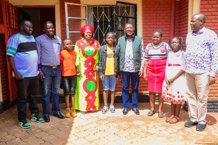 Speaker of the National Assembly Moses Wetang'ula hosts Robinson Fwaro Makokha and family.