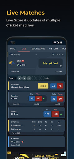 Screenshot Cricket Live Line