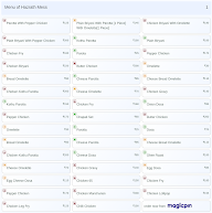 Hazrath Mess menu 1