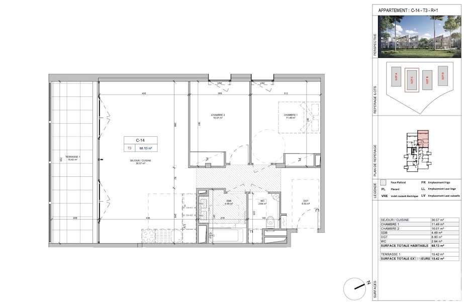 Vente appartement 3 pièces 68 m² à Aix-en-Provence (13090), 405 000 €