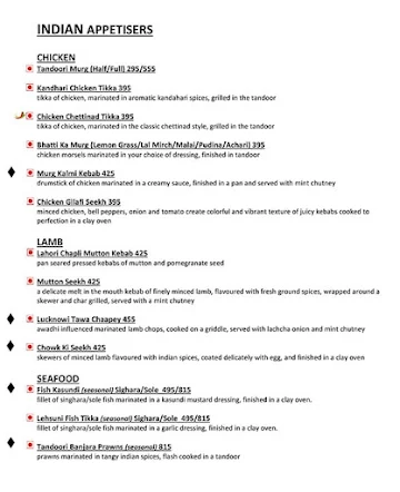 Hotel Crystal Palace - Moonstone menu 
