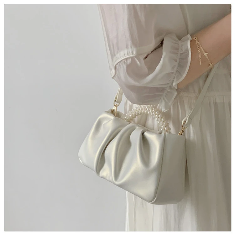 Sac à Bandoulière Femme Perle, Sac à Main Élégant, Style Tempérament, Parfait pour un Look Chic et Sophistiqué