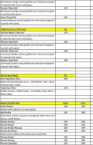 Mirchi Bowl menu 1