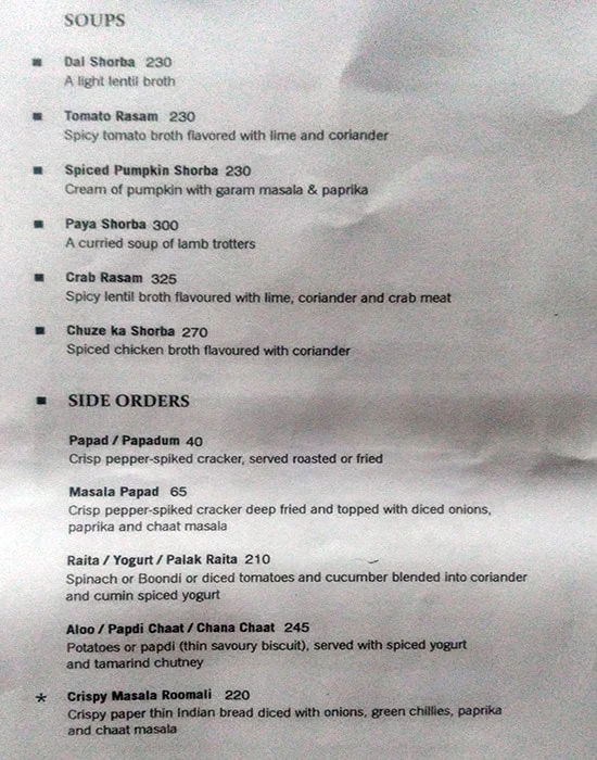 Khyber menu 