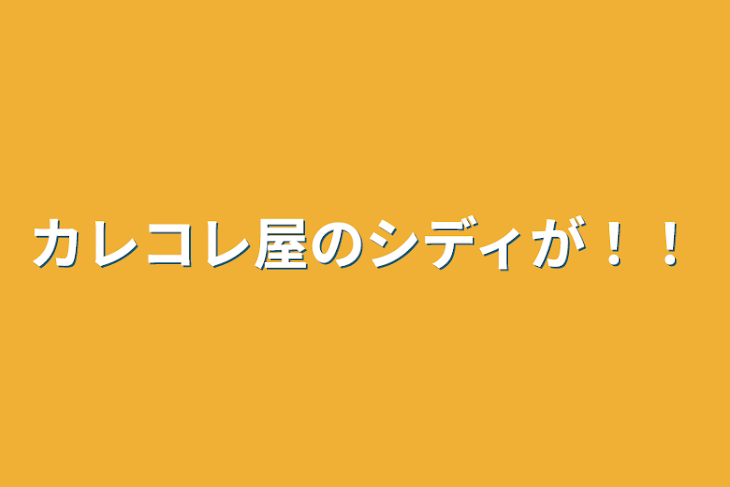 「カレコレ屋のシディが！！」のメインビジュアル