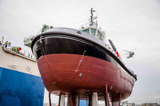 ICONIC NAME: The Transnet National Ports Authority today named its newest tug, Mvezo yesterday Picture: SUPPLIED