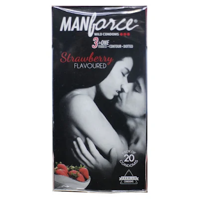 Manforce Condoms Strawberry 1x3