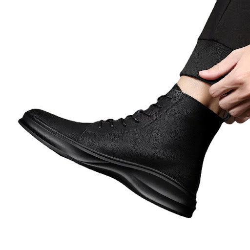 Title 2, Mens Martin Boots Four Seasons Black Leather S...