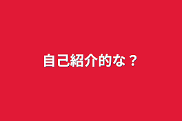 自己紹介的な？