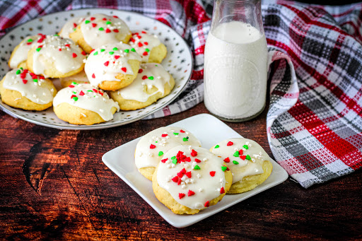 Holiday Gifting Ricotta Egg Biscuits on a plate.