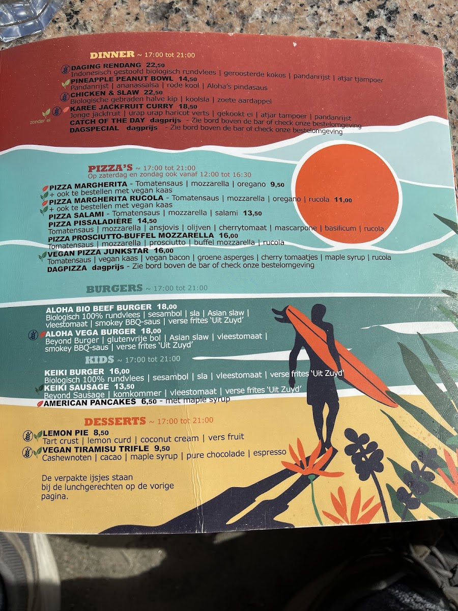 Aloha Wijk aan Zee Strandpaviljoen gluten-free menu