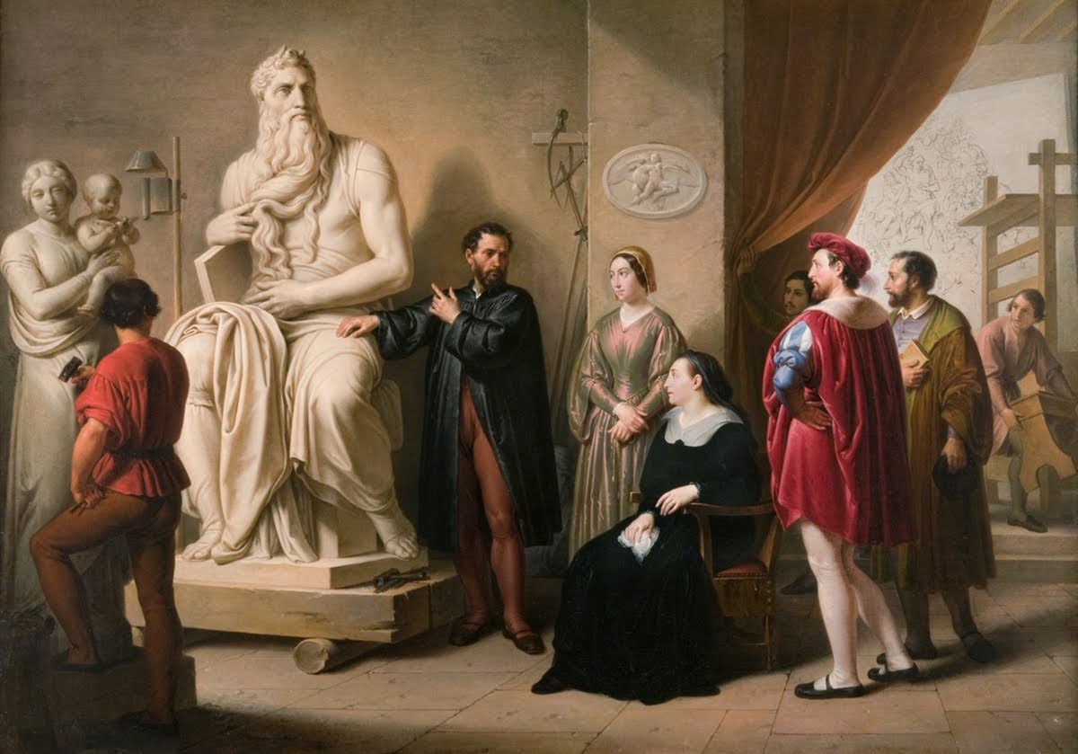 Filippo Bigioli, Vittoria Colonna visita lo studio di Michelangelo,  collezione privata, Pistoia, 1850