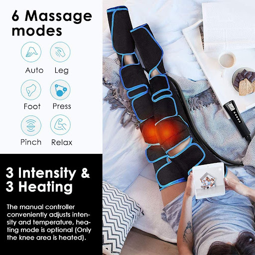Title 4, Leg Massager With Heat on Knee Cordless Air Com...