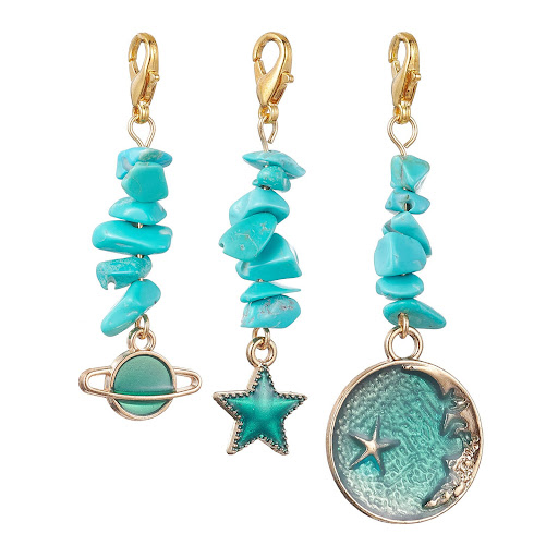 Title 2, Irregular Blue Pine Gravel Alloy Dripping Penda...