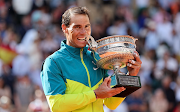 Winner Rafael Nadal of Spain during the trophy ceremony of the French Open final at Roland Garros in Paris on June 5 2022.