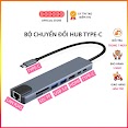 Hub Type C To Hdmi Vga Lan Rj45 Usb 3.0 Jack Audio 3.5 Tf Sd. Bộ Chuyển Đổi Type C Cho Laptop, Smartphone