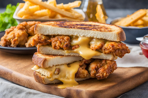 Grilled Chicken Cheese Double Decker Sandwich