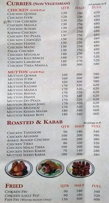 Zaika menu 