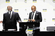 LAUGH IT OFF: ANC secretary-general Gwede Mantashe and party spokesman Zizi Kodwa at a press conference on the ANC lekgotla at the weekend