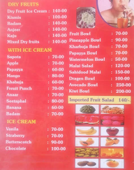 Seeta Juice Center menu 1