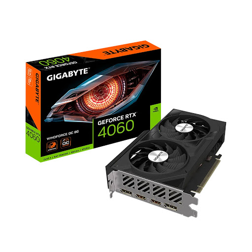 Card màn hình GIGABYTE GeForce RTX 4060 WINDFORCE OC 8G 8GB GDDR6 (GV-N4060WF2OC-8GD)