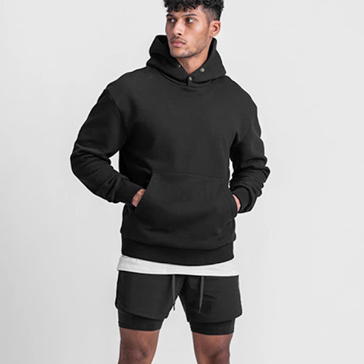 Title 11, Mens Sports Loose Solid Color Plus Fleece Hood...