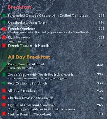 Caffe Ritazza menu 