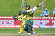 Chloe Tryon of SA bats during the 2022 ICC Women's Cricket World Cup match against Australia at Basin Reserve in Wellington, New Zealand, on March 22 2022.