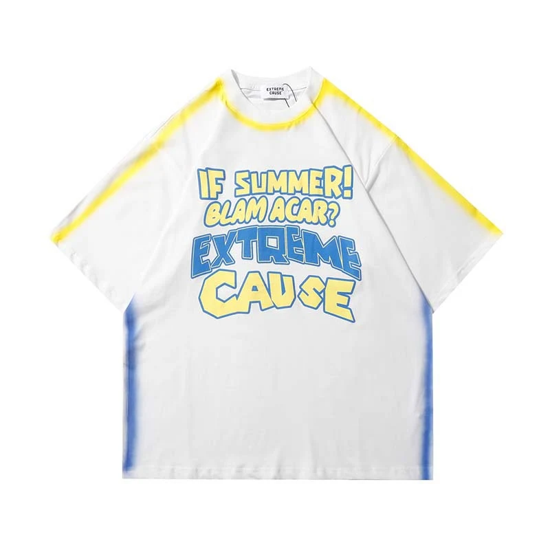 Modische Kurzarm-T-Shirt mit Buchstaben-Print. Perfekt für einen lässigen und trendigen Look. Bequem und vielseitig, ideal für den Alltag.
