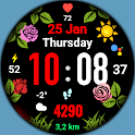 Flowers MOD Digital watchface