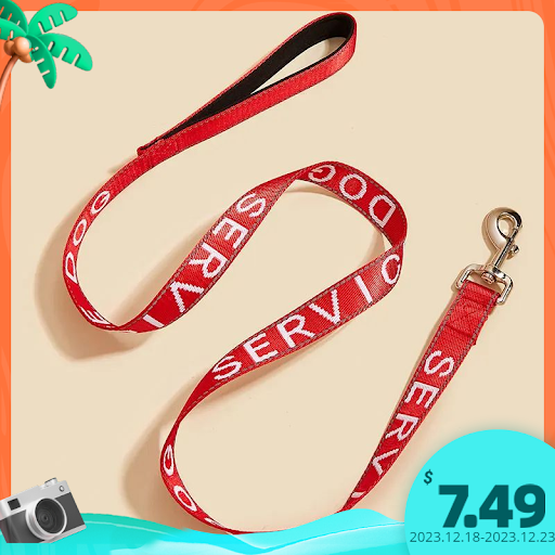 Service Dog Leash / Emotional Support Animal Dog Lead with Neoprene Handle, Embroidery Letter Reflective Dog Lead ,1in 4