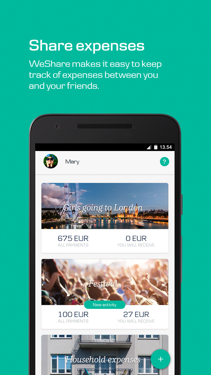 WeShare by MobilePay Screen 1