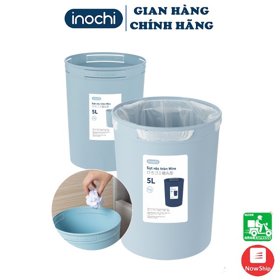 Sọt Rác Tròn Hiro 5L 10L 15L Có Móc Cài Túi Tiện Lợi, Sọt Đựng Rác Gia Đình, Văn Phòng, Khách Sạn