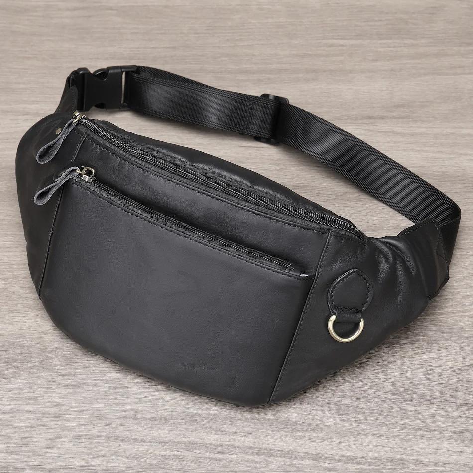 Bolso Mensajero de Cuero Genuino para Hombre Piel de Vaca Multifuncional Bolso de Hombro y Pecho Elegante y Duradero para Uso Diario.