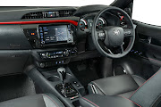 Interior of limited edition GR Sport model boasts licks of red aplenty and Gazoo Racing branding. Picture: SUPPLIED