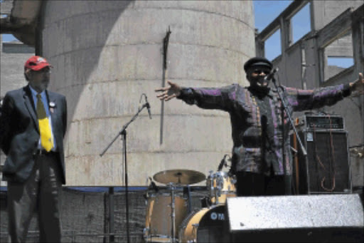 IT'S YOUR RIGHT: Archbishop Desmond Tutu delivers his speech during the Education Indaba at Small Business Place in Philippi. Professor Brian O'Connell looks on. PHOTO: UNATHI OBOSE